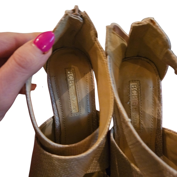 BCBGeneration Rando Corkwood Platform Wedges SIZE 8.5 EUC - Picture 5 of 6
